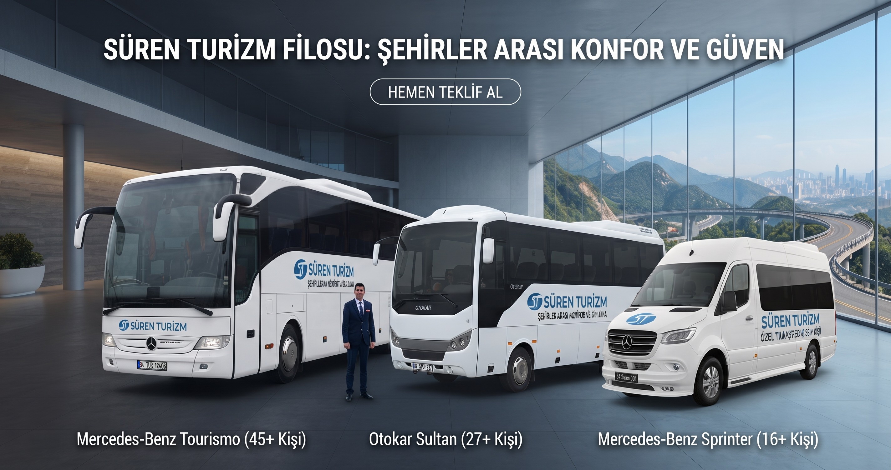 Şehirler Arası Otobüs ve Minibüs Kiralama – Süren Turizm Şehirler arası otobüs kiralama, 15 kişilik minibüs kiralama ve şoförlü uzun yol servis araçları