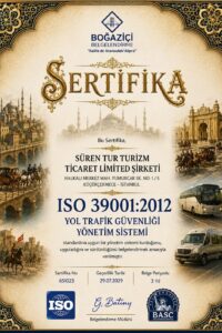 Süren Tur Turizm ISO 39001:2012 Yol Trafik Güvenliği Yönetim Sistemi Sertifikası