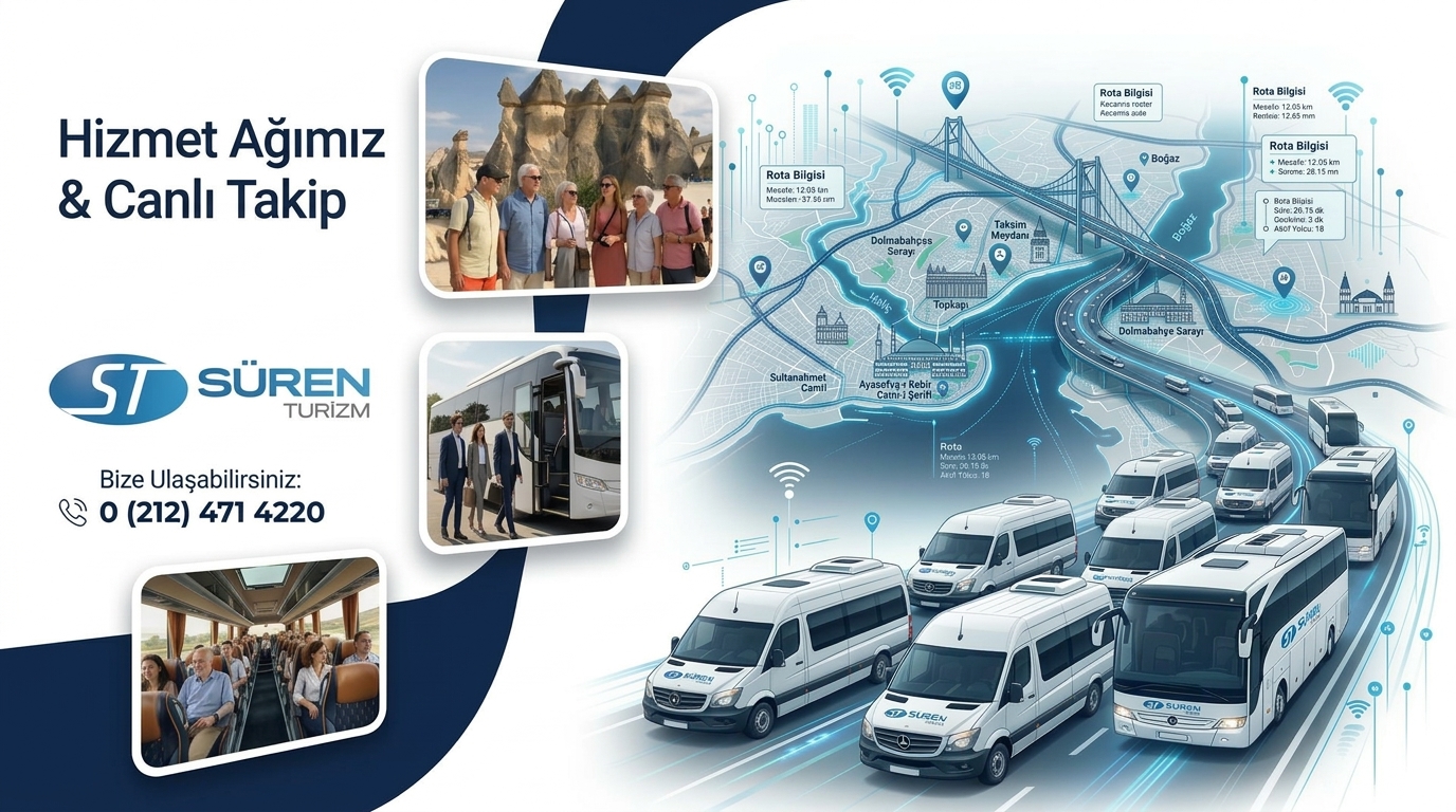 İstanbul bölgesinde kurumsal firmalara hizmet veren Süren Turizm modern personel servis aracı